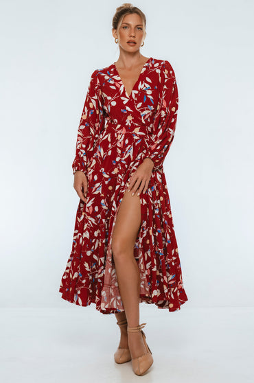 Flamenco Boho Wrap Maxi Dress-0