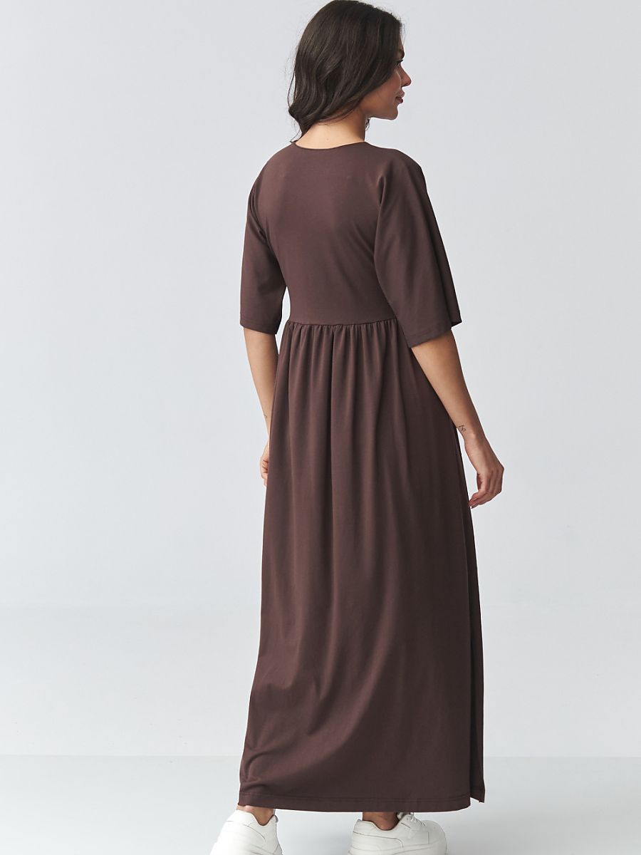 Makadamia Stylish Brown Maxi Daydress Model 225699 Comfortable Cotton Blend-2
