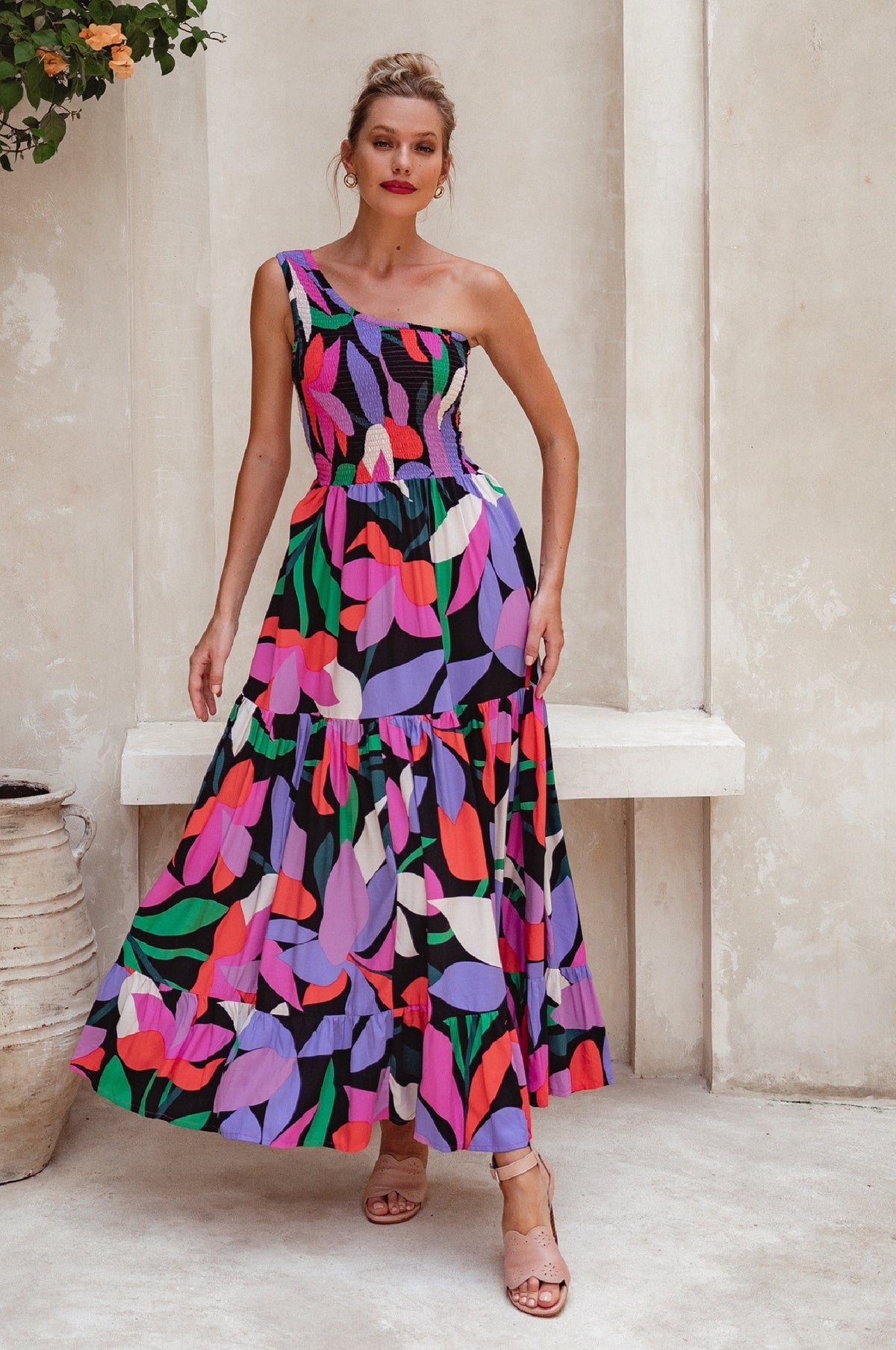 Cassandra One Shoulder Maxi Dress-10
