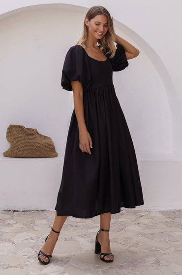 Cherie Puff Sleeve Midi Dress-7