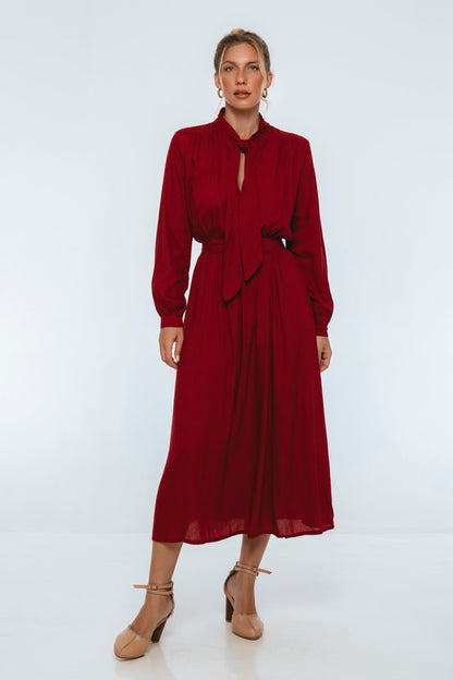 Evelina Long Sleeve Midi Dress-5