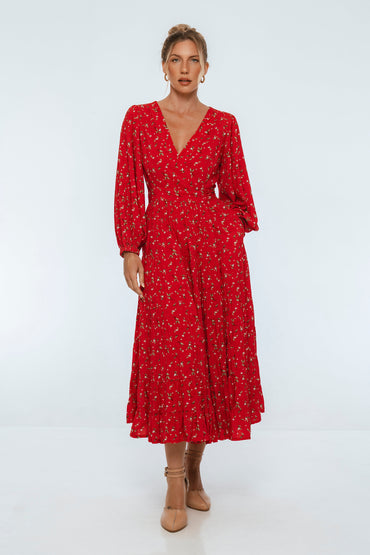 Flamenco Boho Wrap Maxi Dress-7