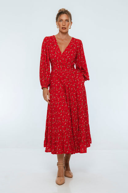 Flamenco Boho Wrap Maxi Dress-7