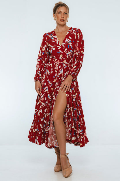 Flamenco Boho Wrap Maxi Dress-8
