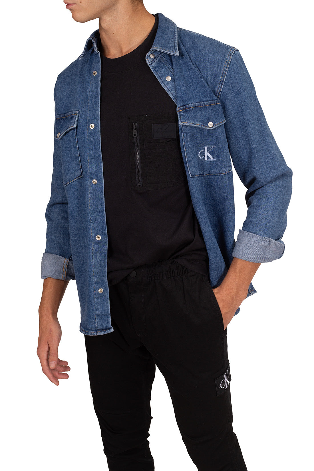CALVIN KLEIN JEANS – Herren-T-Shirt mit Nylon-Details