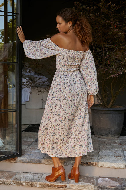 Love Story Smocked Off Shoulder Dress (Sale)-4