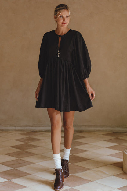 Maribelle Babydoll Linen Mini Dress-1