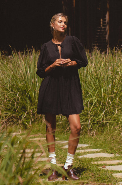 Maribelle Babydoll Linen Mini Dress-3