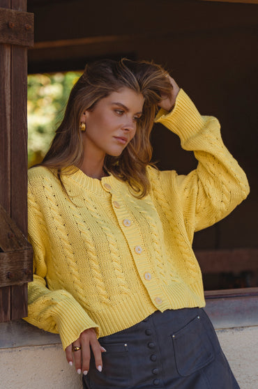 Parisse Cropped Knitted Cardigan-0