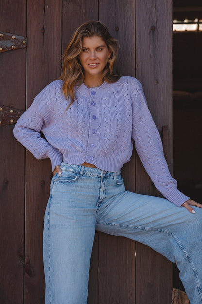 Parisse Cropped Knitted Cardigan-0