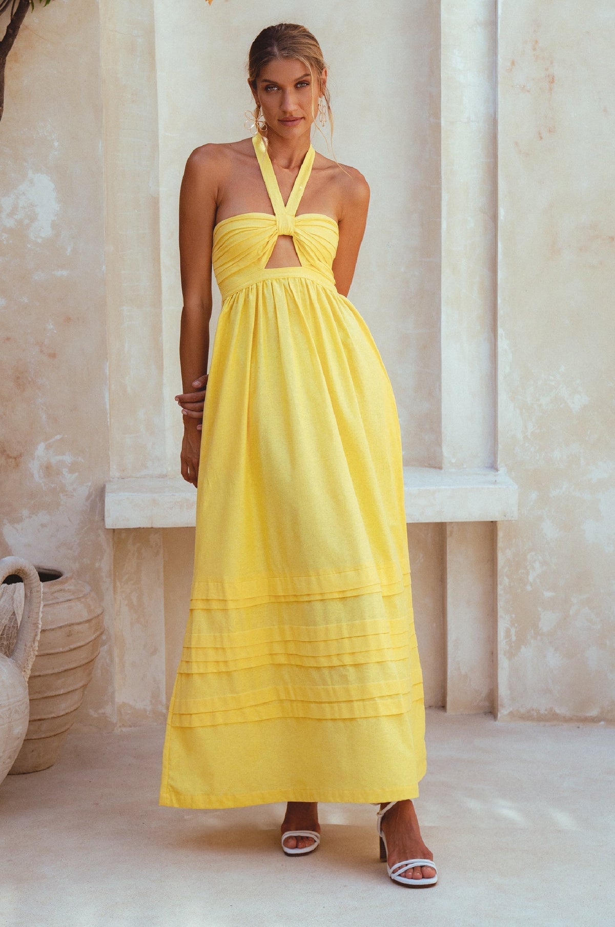 Penelope Halter Linen Maxi Dress-5
