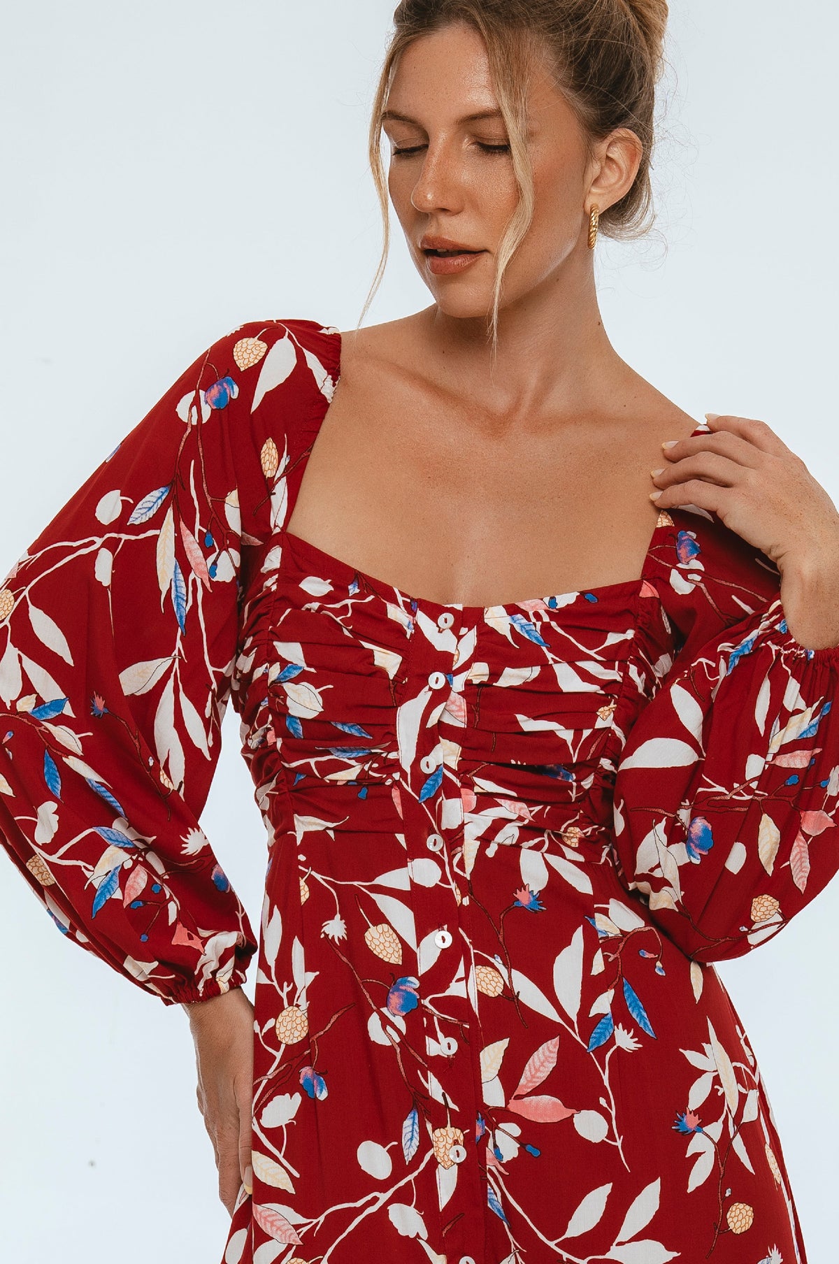 Verona Long Sleeve Midi Dress (Sale)-2