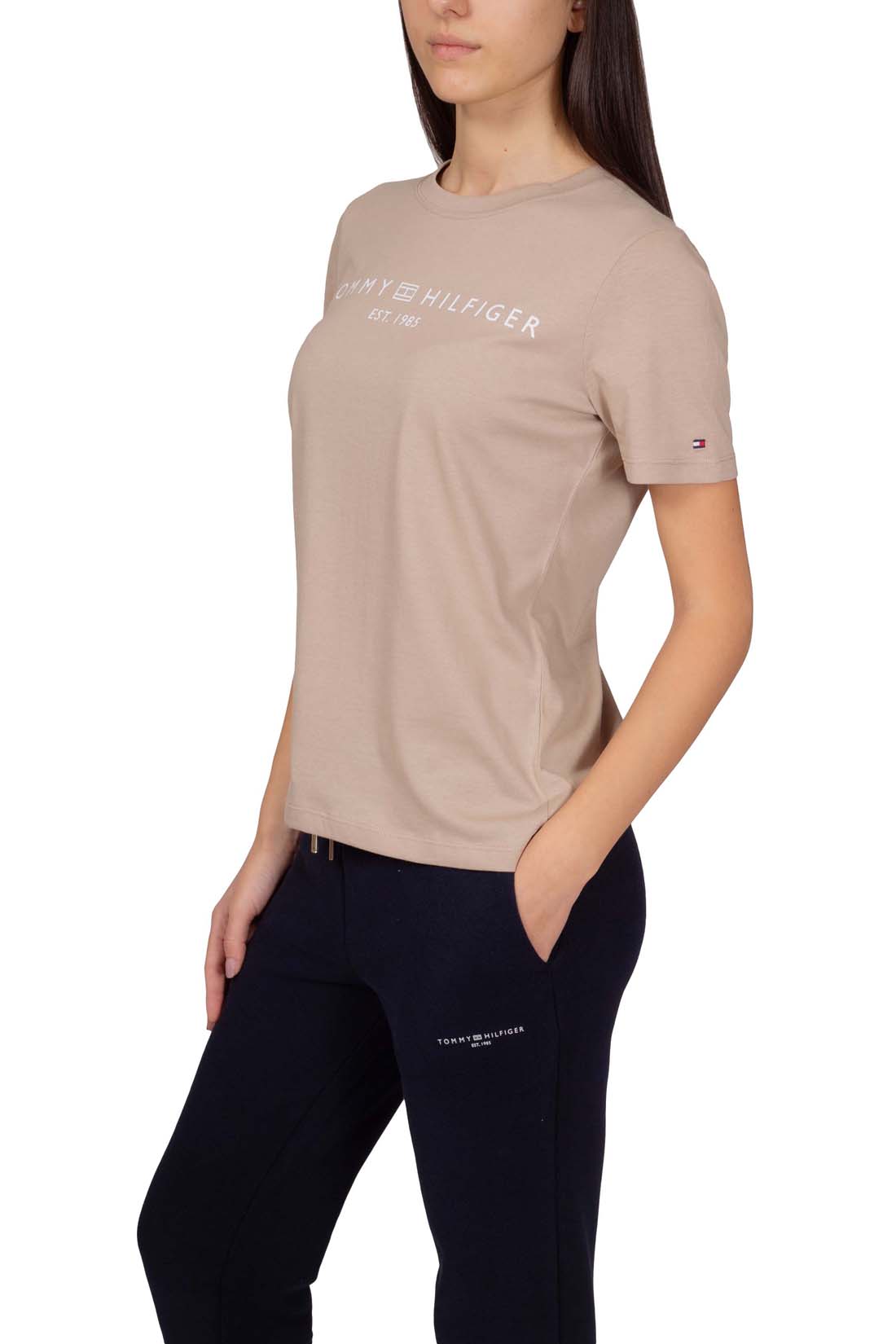 TOMMY HILFIGER - Damen T-Shirt mit Logo, reguläre Passform