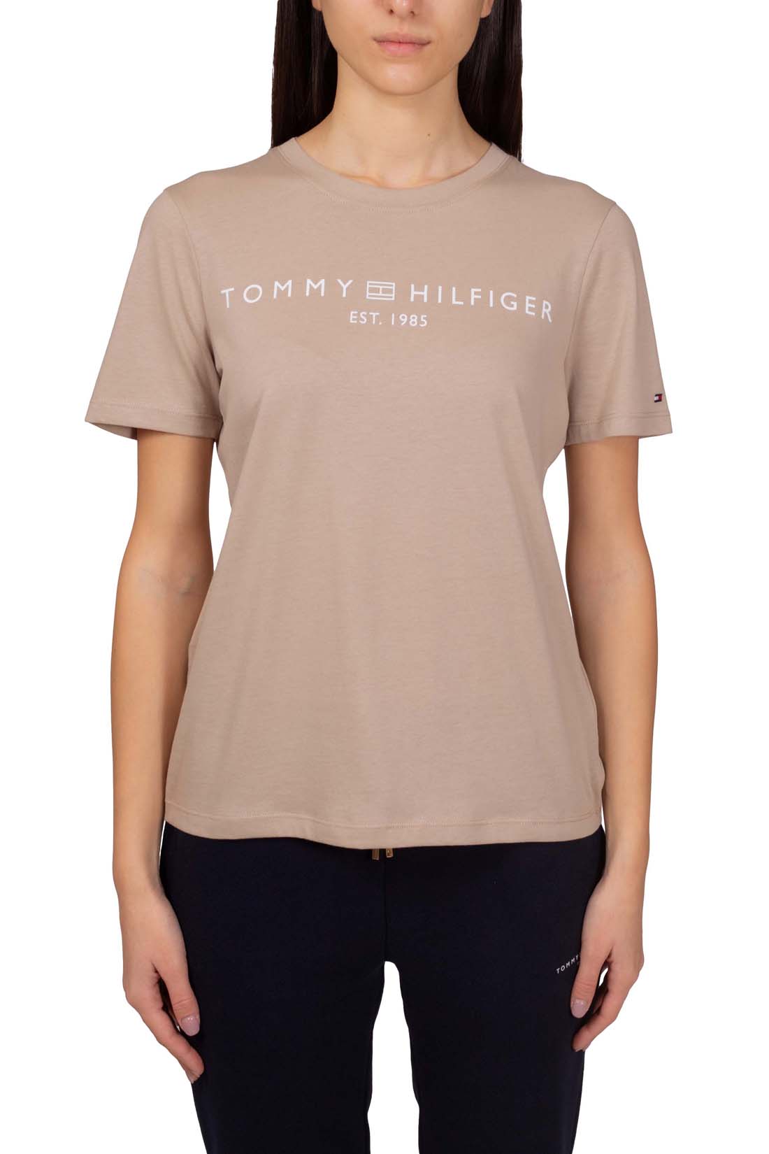 TOMMY HILFIGER - Damen T-Shirt mit Logo, reguläre Passform
