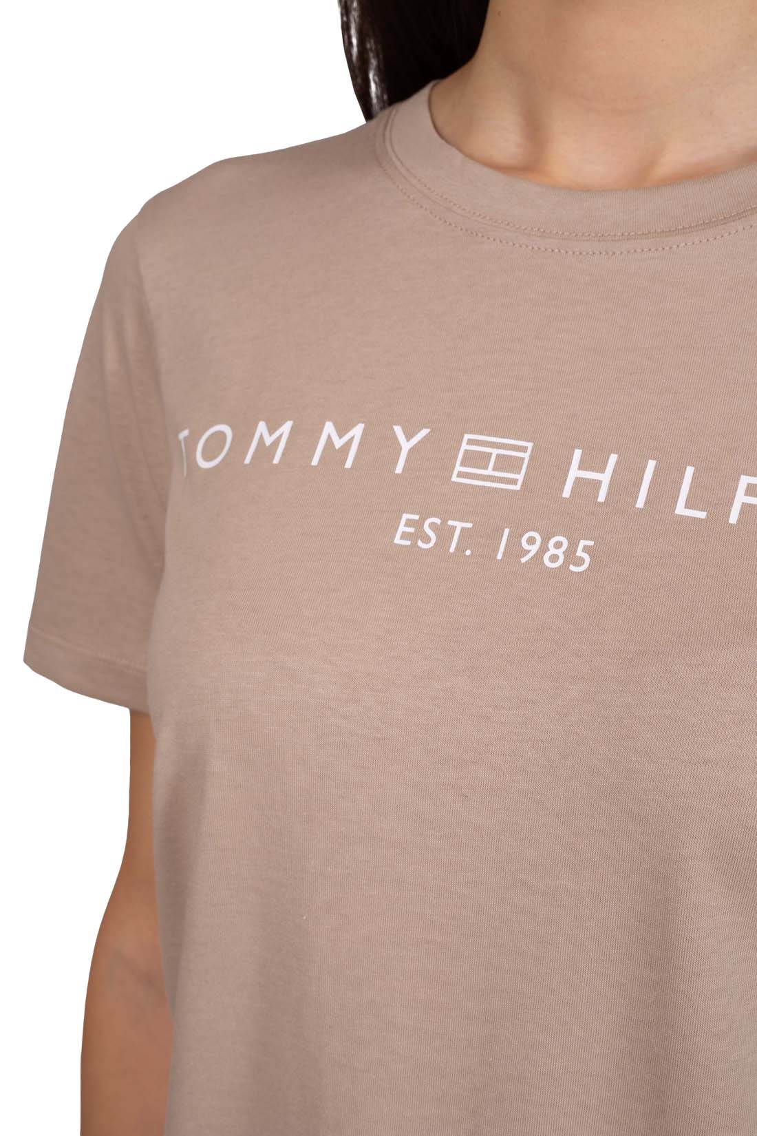 TOMMY HILFIGER - Damen T-Shirt mit Logo, reguläre Passform