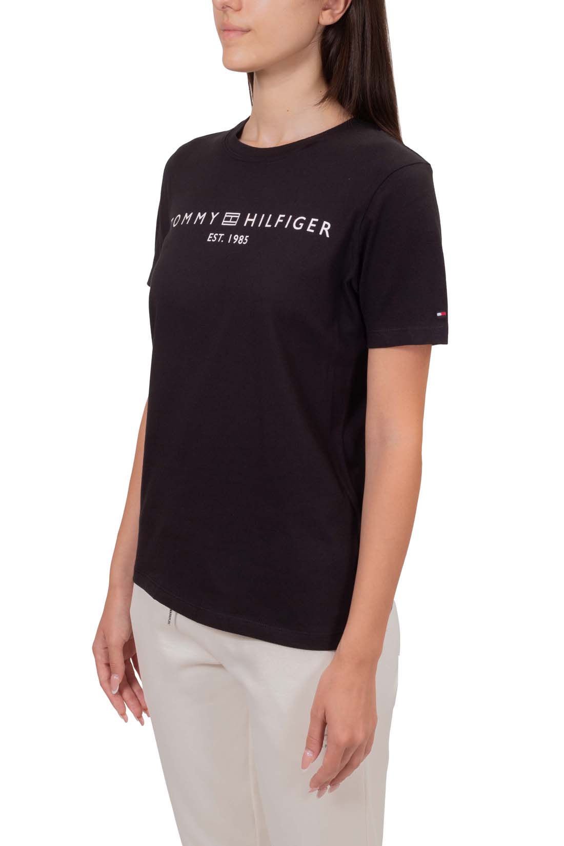 TOMMY HILFIGER - Damen T-Shirt mit Logo, reguläre Passform