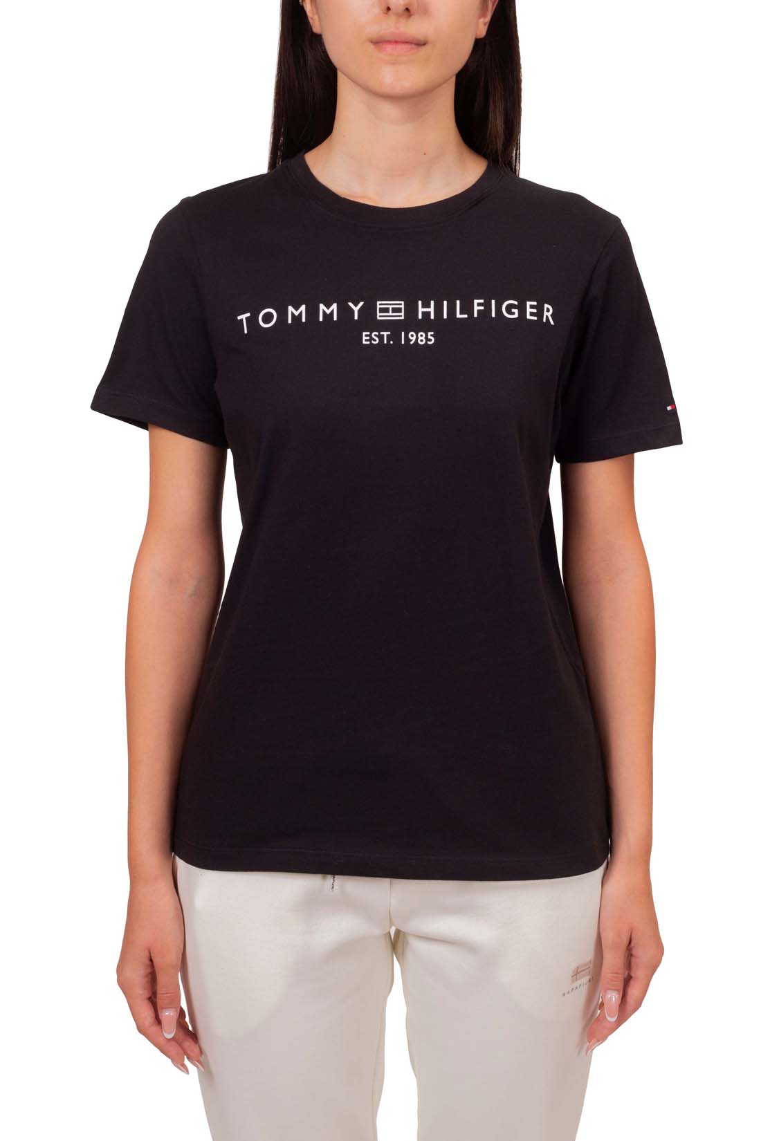 TOMMY HILFIGER - Damen T-Shirt mit Logo, reguläre Passform