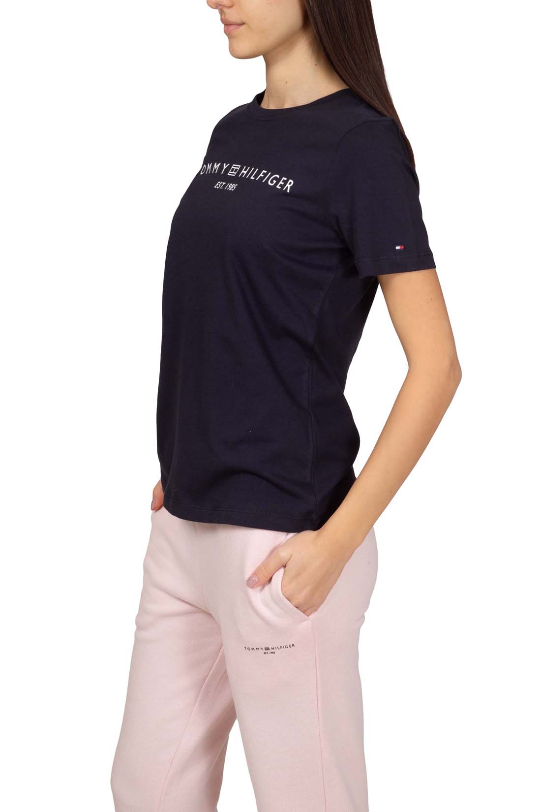 TOMMY HILFIGER - Damen T-Shirt mit Logo, reguläre Passform