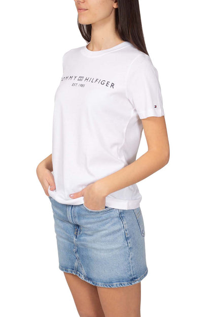 TOMMY HILFIGER - Damen T-Shirt mit Logo, reguläre Passform