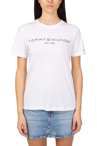 TOMMY HILFIGER - Damen T-Shirt mit Logo, reguläre Passform