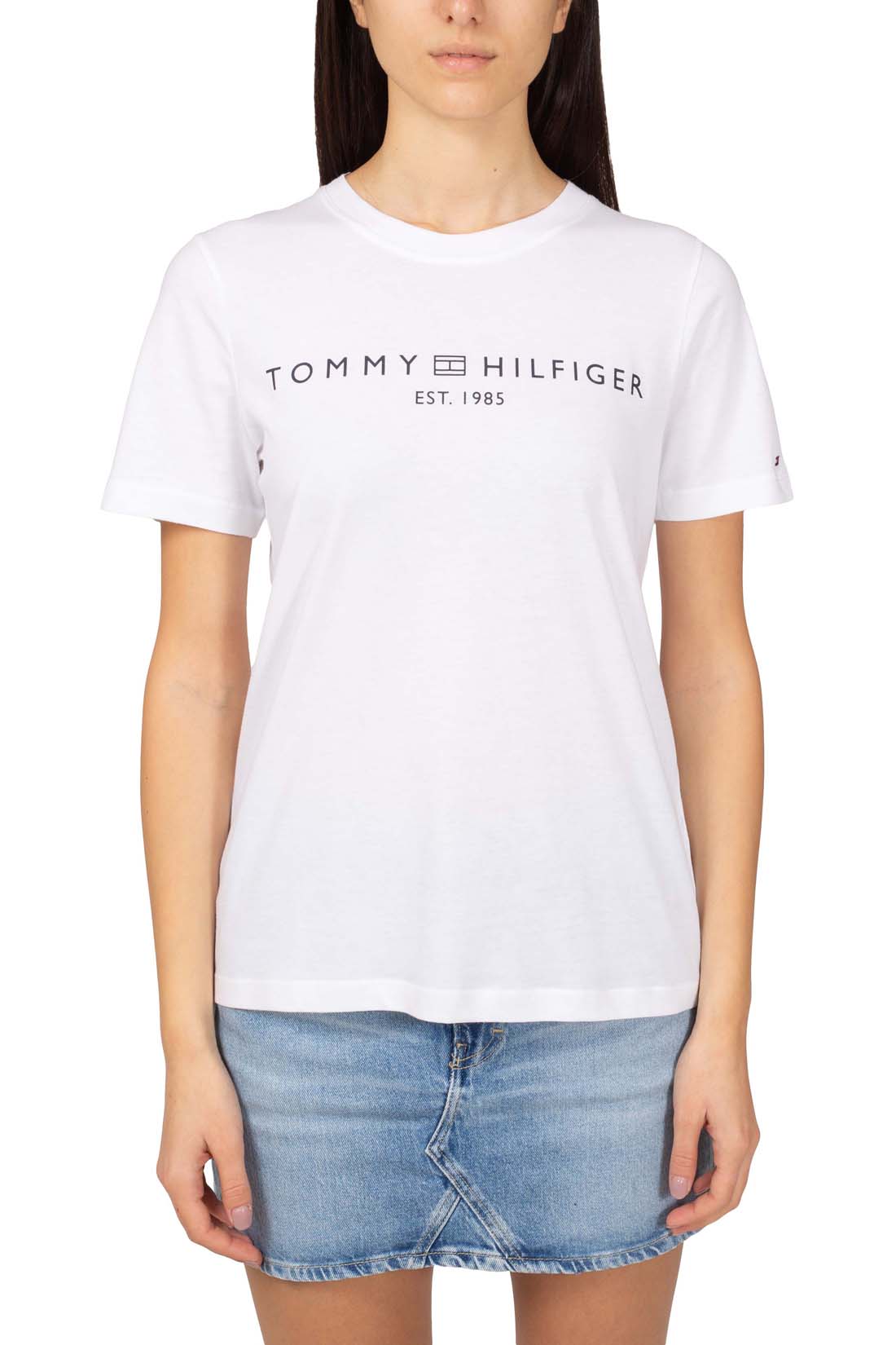 TOMMY HILFIGER - Damen T-Shirt mit Logo, reguläre Passform