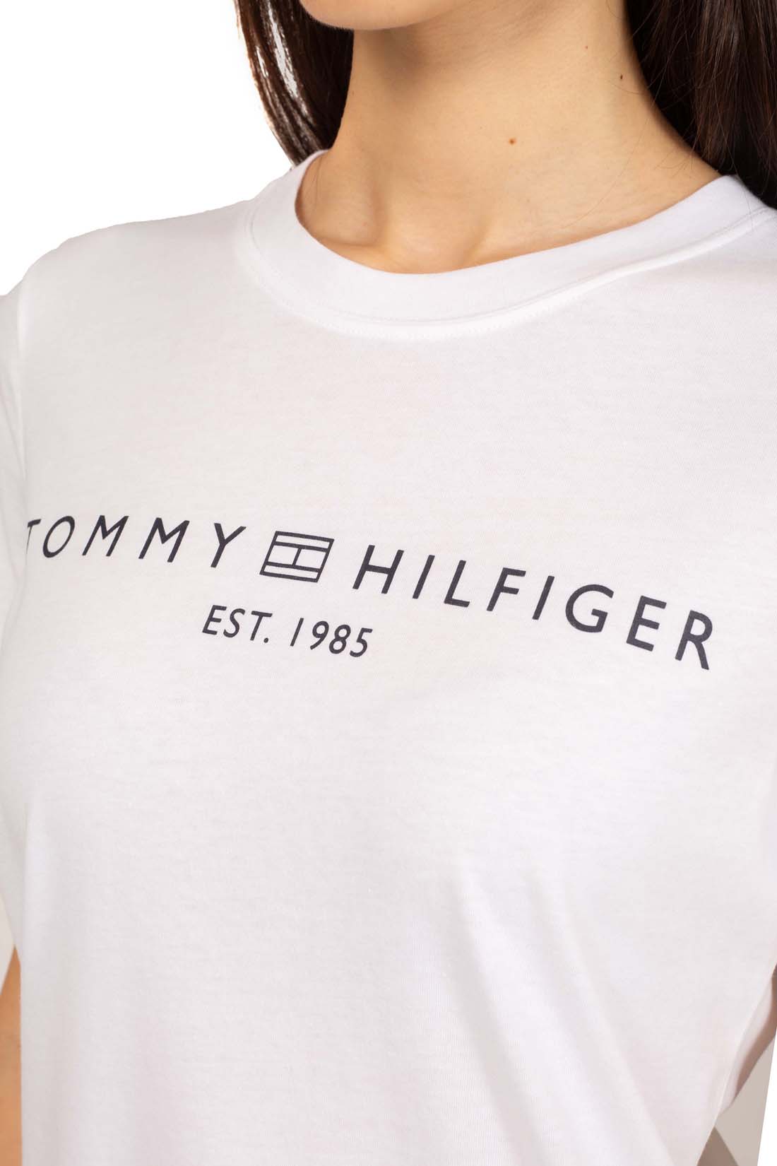 TOMMY HILFIGER - Damen T-Shirt mit Logo, reguläre Passform
