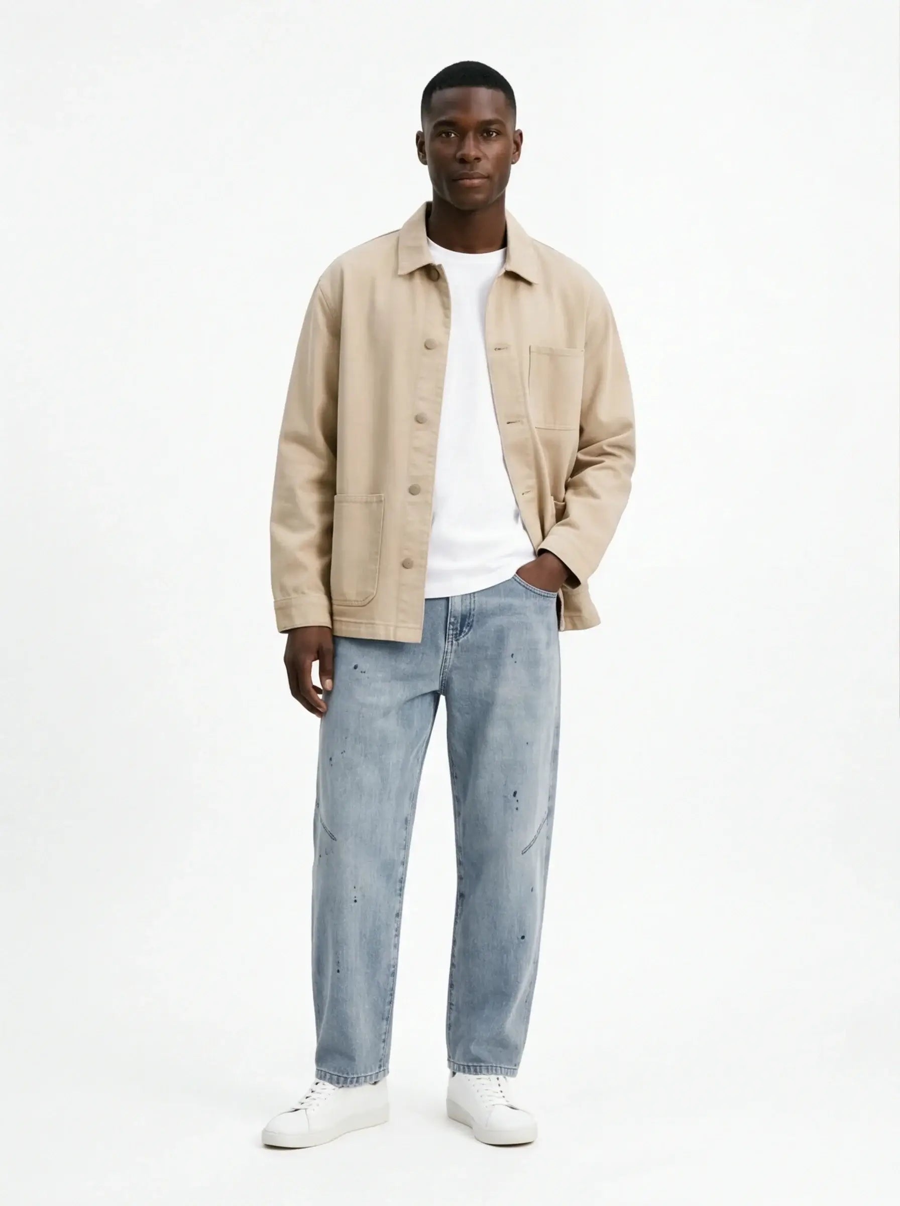 Brushed Dynamic Jeans Men Luxury Streetwear Relaxed Fit Premium Denim-1