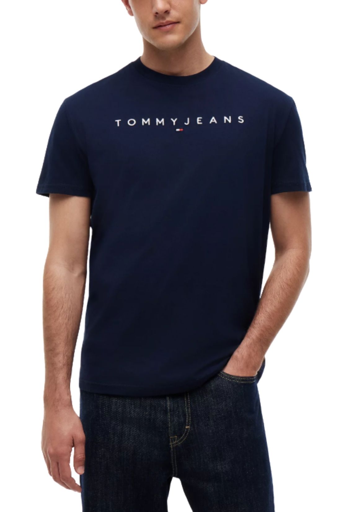 TOMMY JEANS – Herren-T-Shirt mit linearem Logo