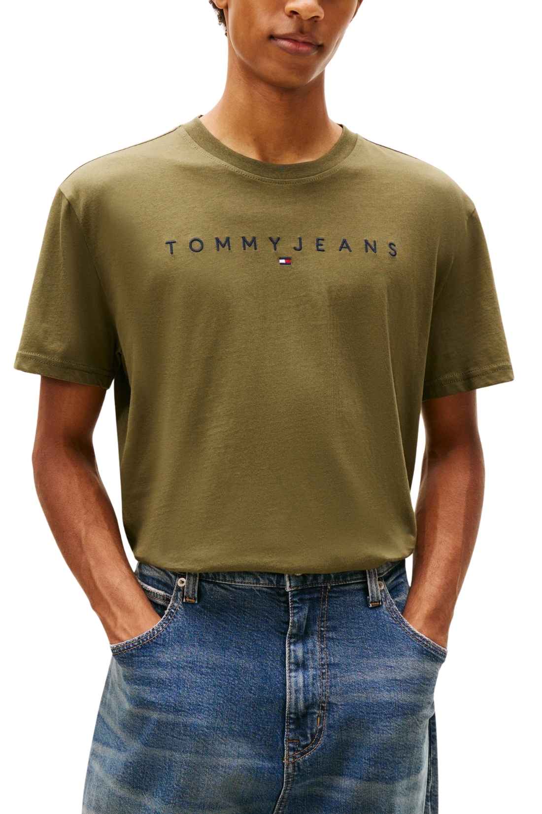 TOMMY JEANS – Herren-T-Shirt mit linearem Logo