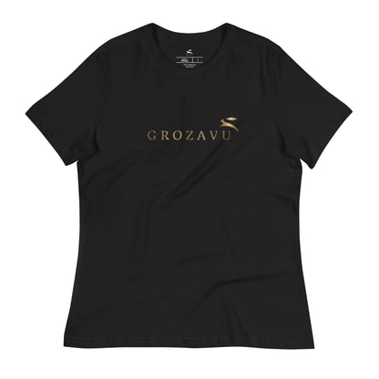 High Exclusive Tee Luxury Streetwear Women’s Black Tailored Fit Grozavu Icons-0