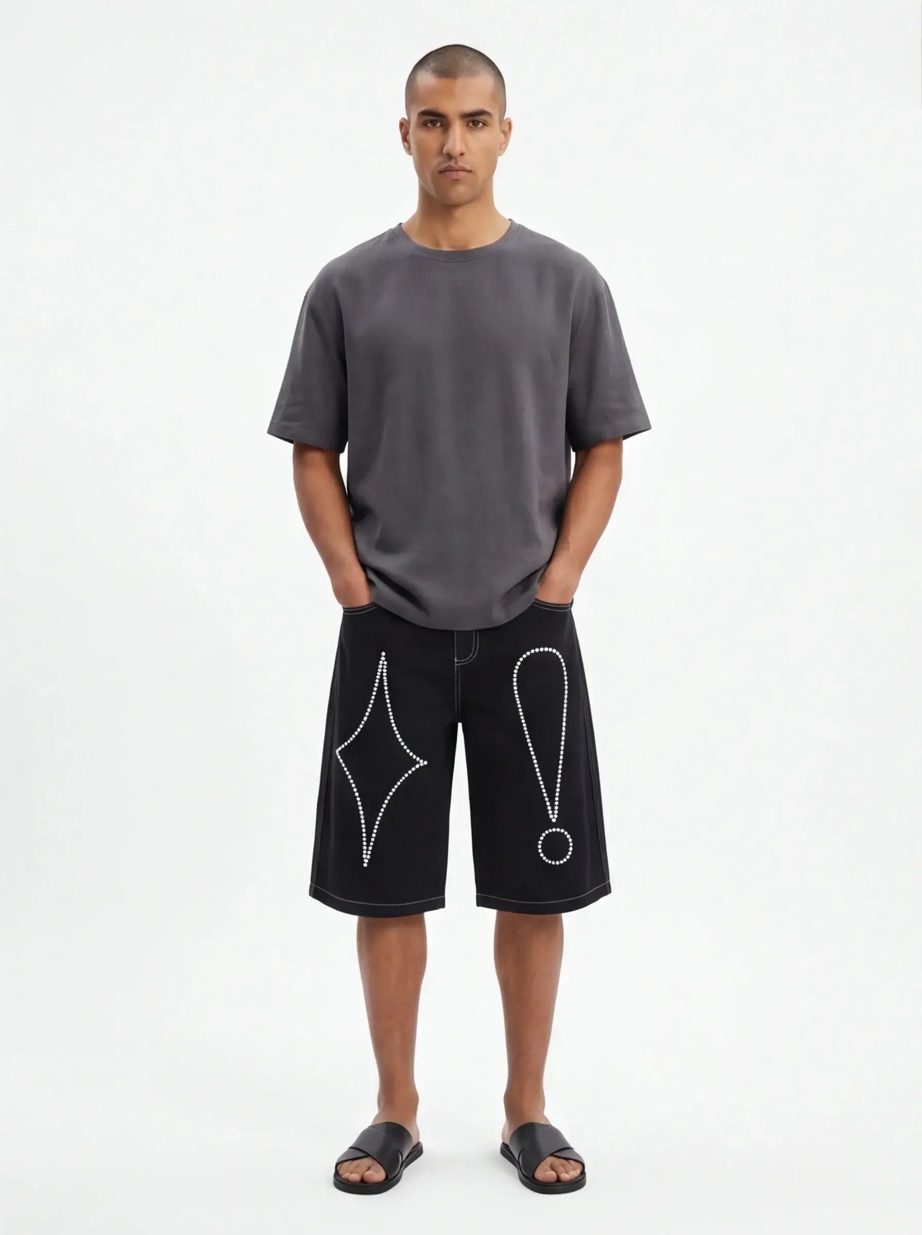 Egyptian Cotton Sleek Shorts Men Luxury Streetwear Tailored Fit Premium Urban Fashion-1
