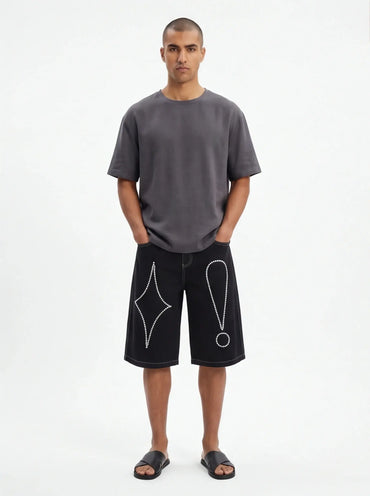 Egyptian Cotton Sleek Shorts Men Luxury Streetwear Tailored Fit Premium Urban Fashion-1