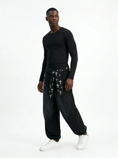 Thermal Dynamic Pants by Grozavu Luxury Streetwear Warm Charcoal Trousers-3